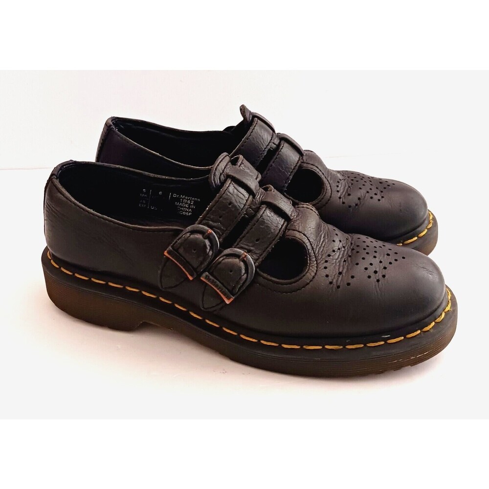 Dr Martens Double Buckle Mary Jane Smooth Blk Leather US 7 EU 38